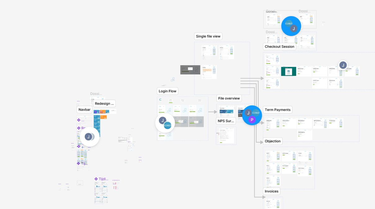 Design process showing collaborative ideation and iteration in Figma