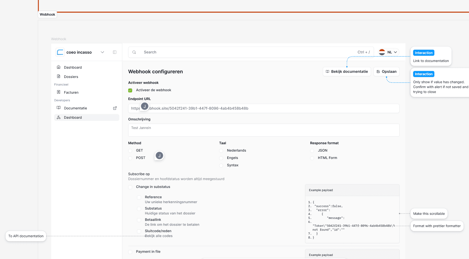 Webhooks are a specialized part of the application meant to help developers access their data
